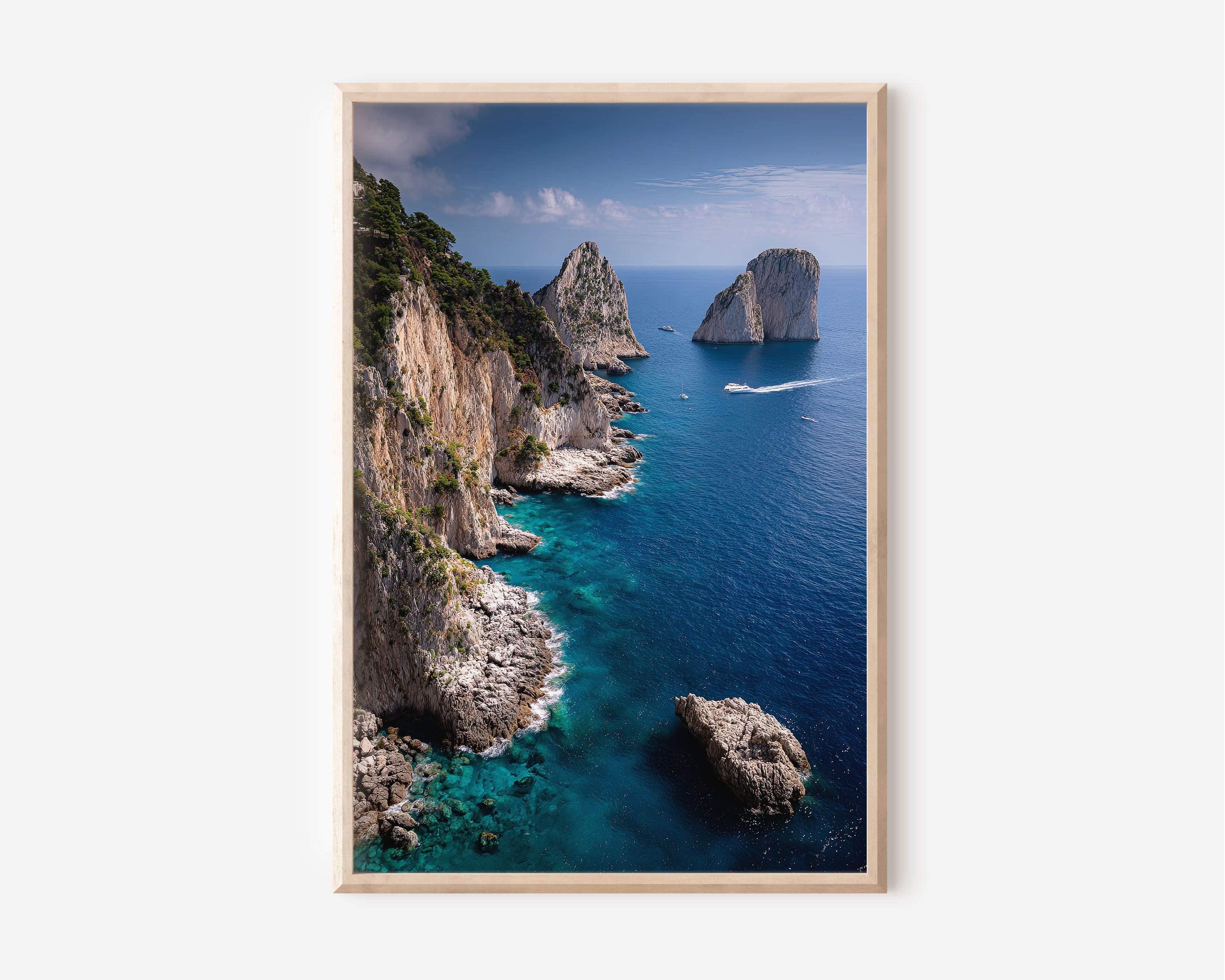 Capri Island Faraglioni Rocks Coastal Wall Art | Italian Riviera Ocean Landscape Print | Luxury Travel Photography