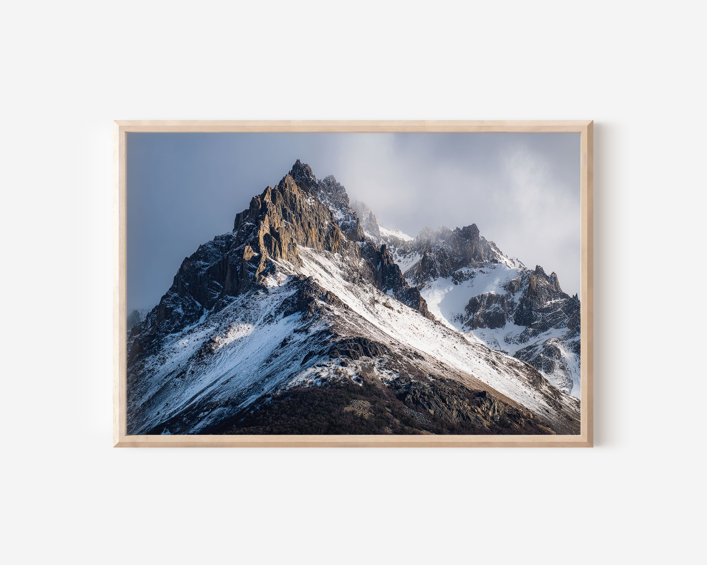 Cerro Castillo Patagonia Wall Art – Chile Andes Snow Mountain Print, Dramatic Patagonia Landscape Photography Decor
