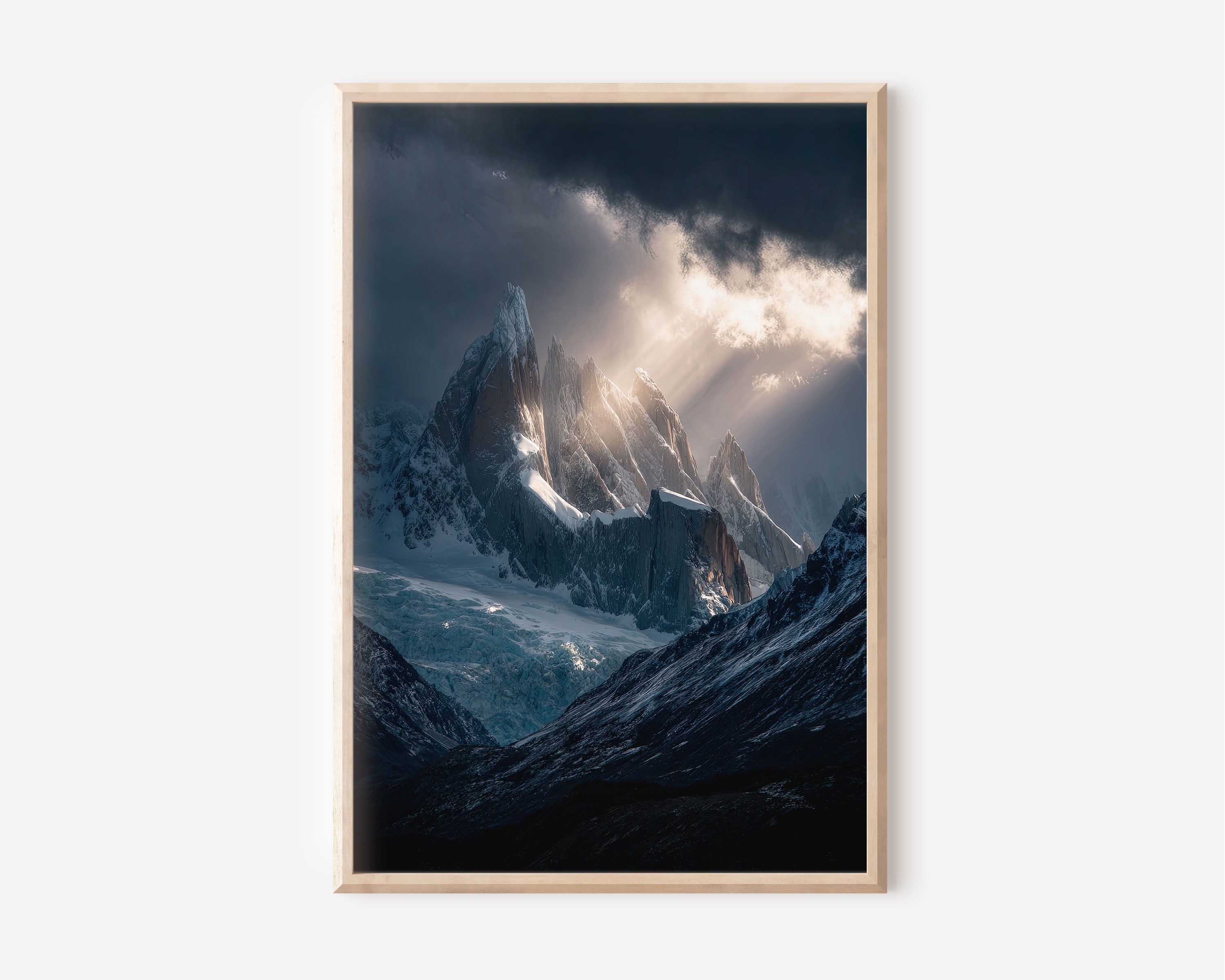 Cerro Torre Patagonia Print | Dramatic Mountain Wall Art | Patagonia Storm Light Landscape Photography Poster