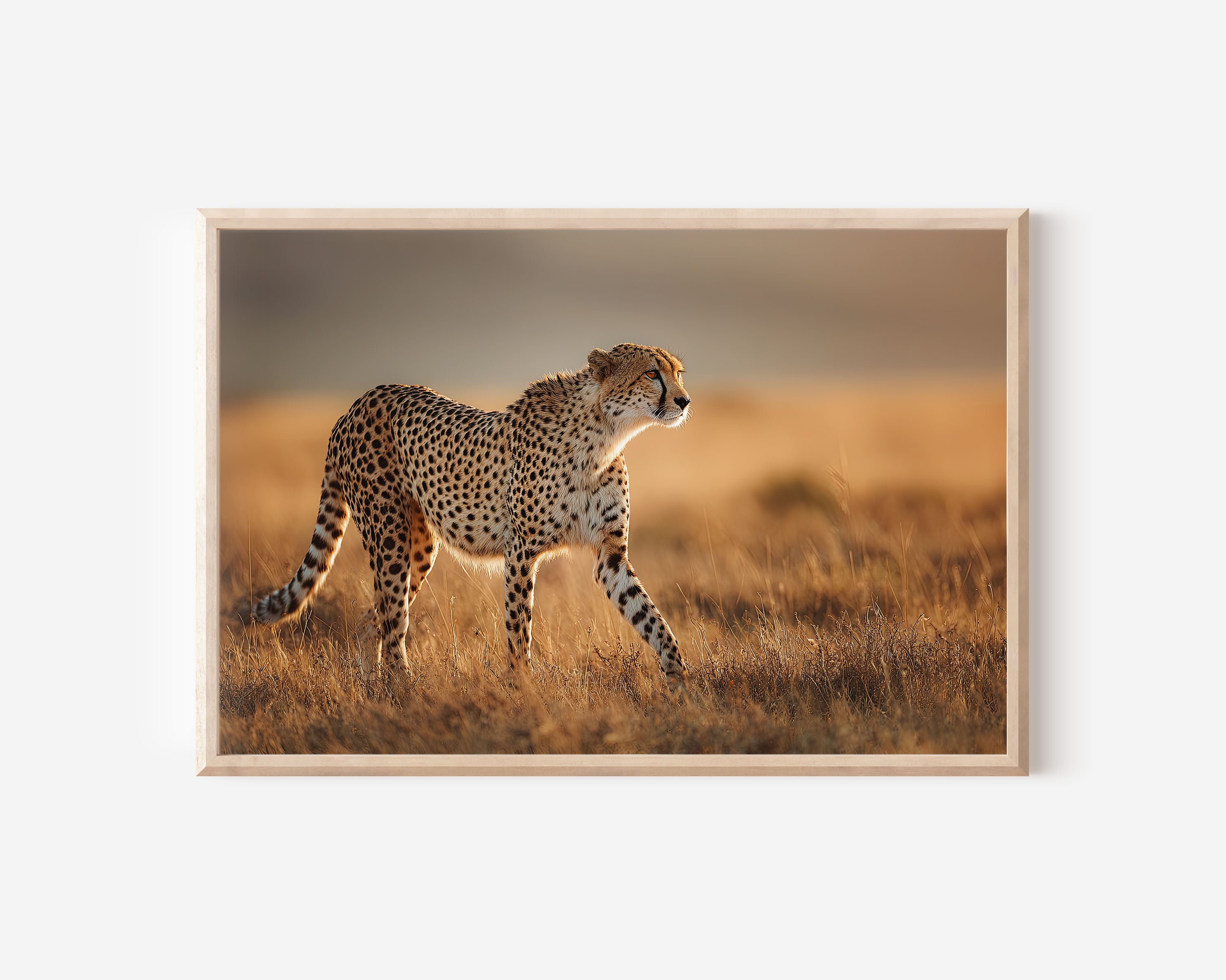 Cheetah Safari Wildlife Wall Art Print – African Savanna Canvas