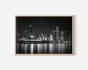 Chicago Skyline Wall Art – Black and White Cityscape Photography Print