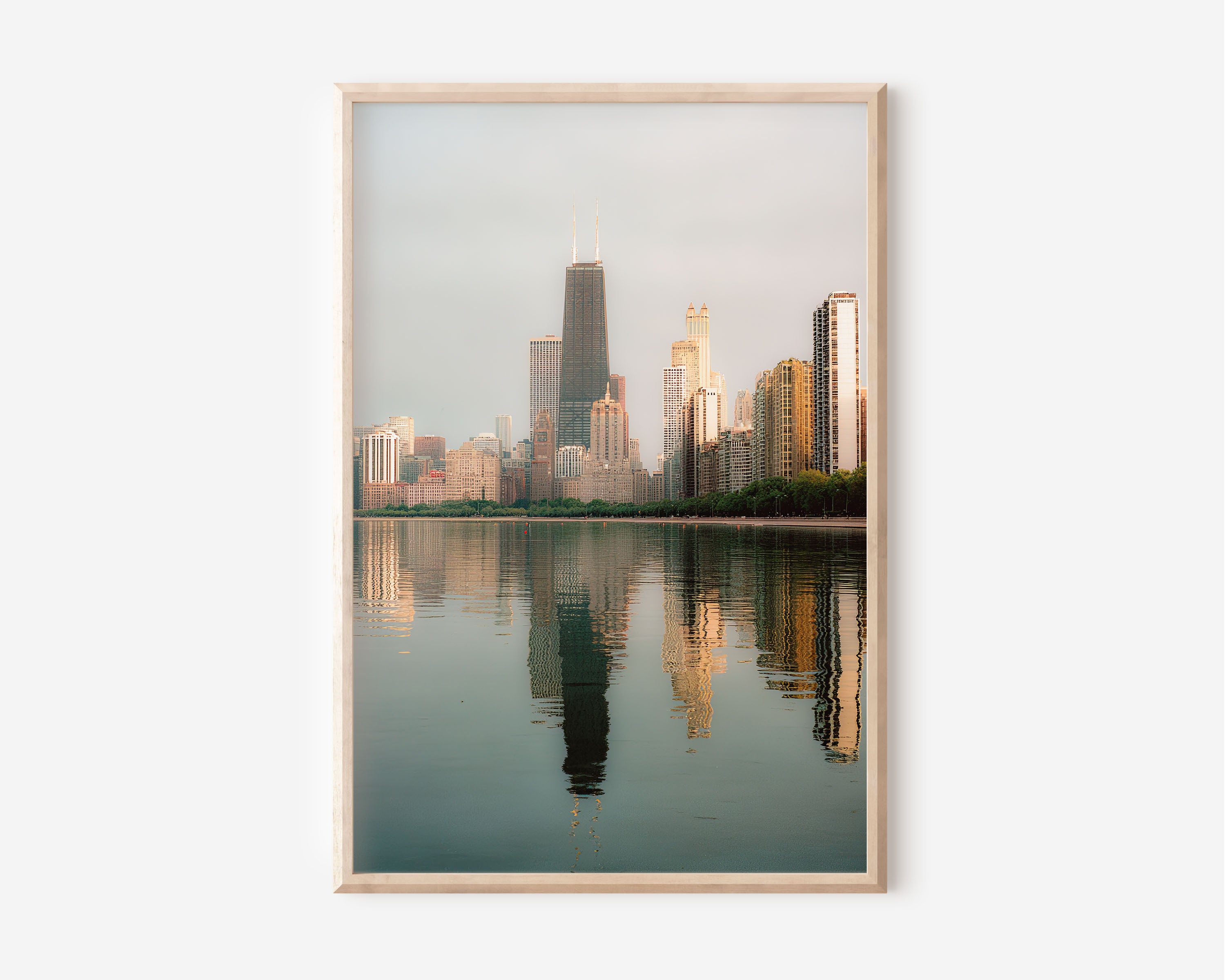 Chicago Skyline Reflection | Lake Michigan City Wall Art Print