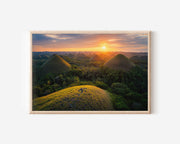 Chocolate Hills Bohol Sunset Wall Art Print – Philippines Landscape Canvas