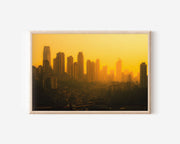 Chongqing China Skyline Sunset Wall Art Print – Golden Cityscape Canvas