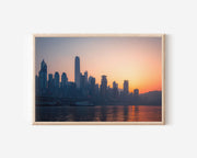 Chongqing River Skyline Evening Wall Art Print – Modern City Sunset Canvas