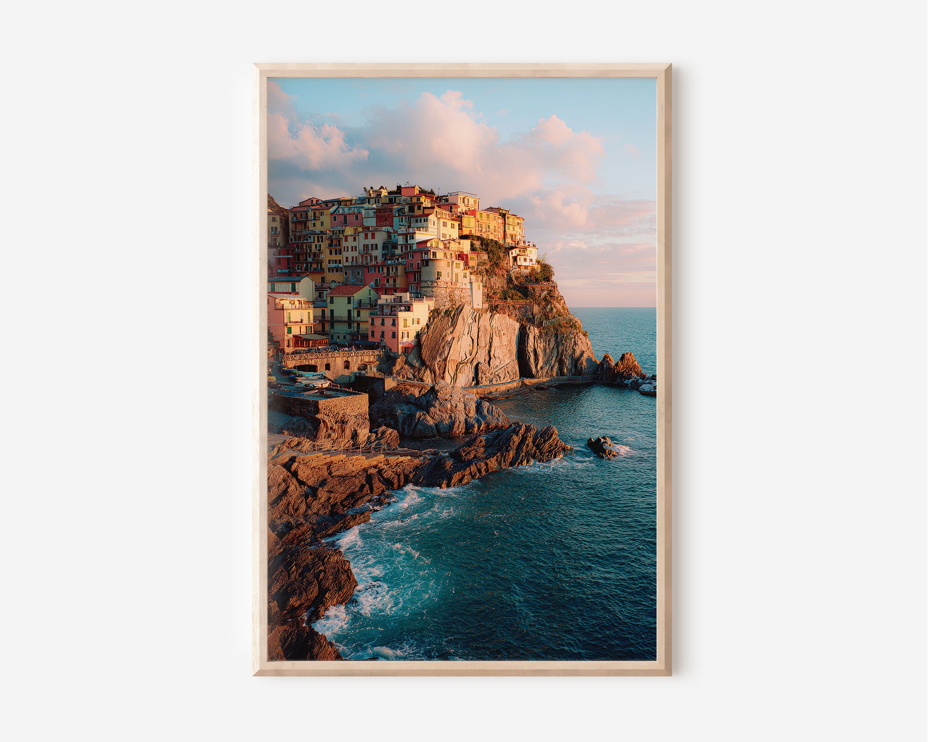 Cinque Terre Manarola Wall Art Print | Italian Coastal Village Canvas