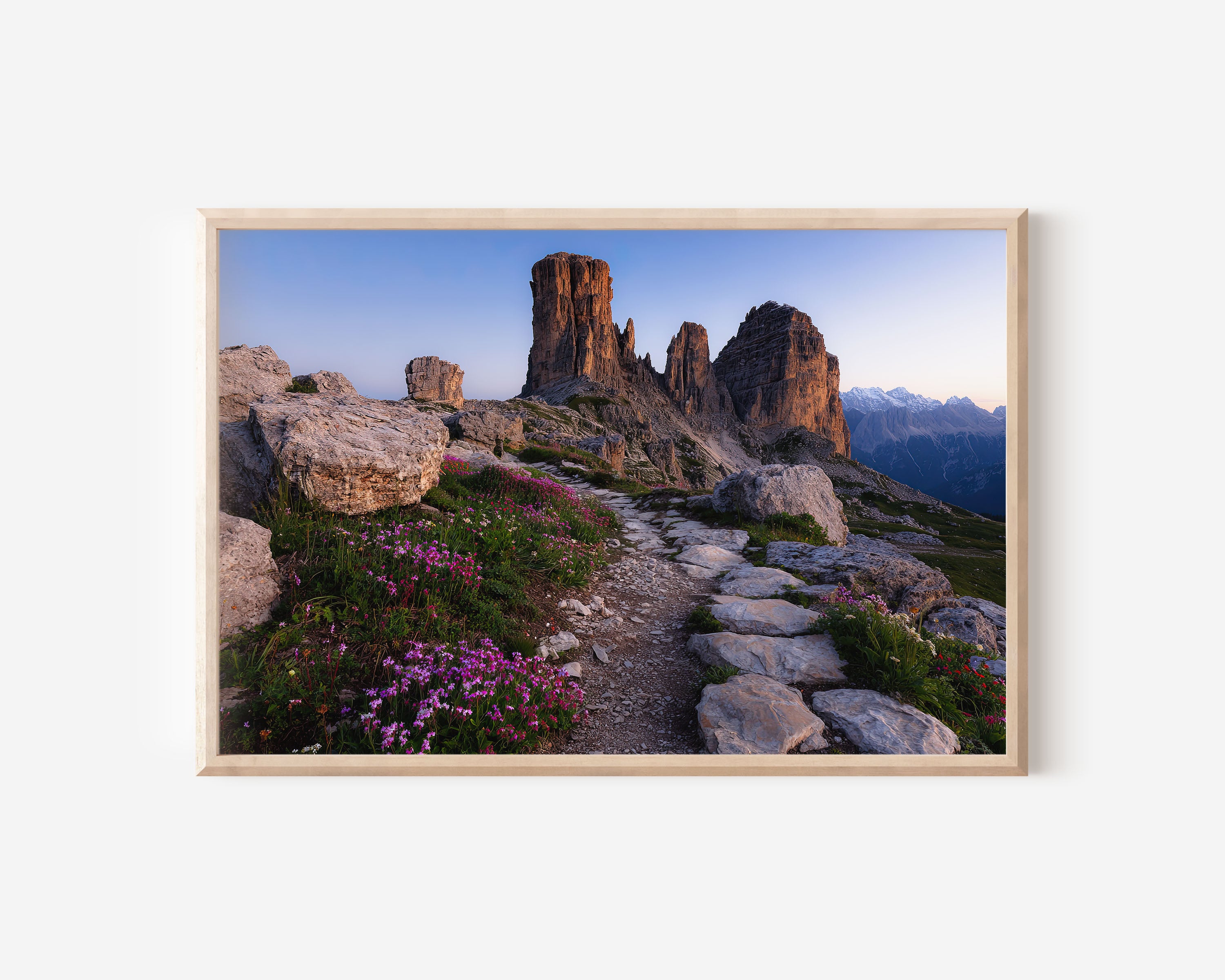 Cinque Torri Dolomites Wall Art Print – Italian Alps Mountain Landscape Path