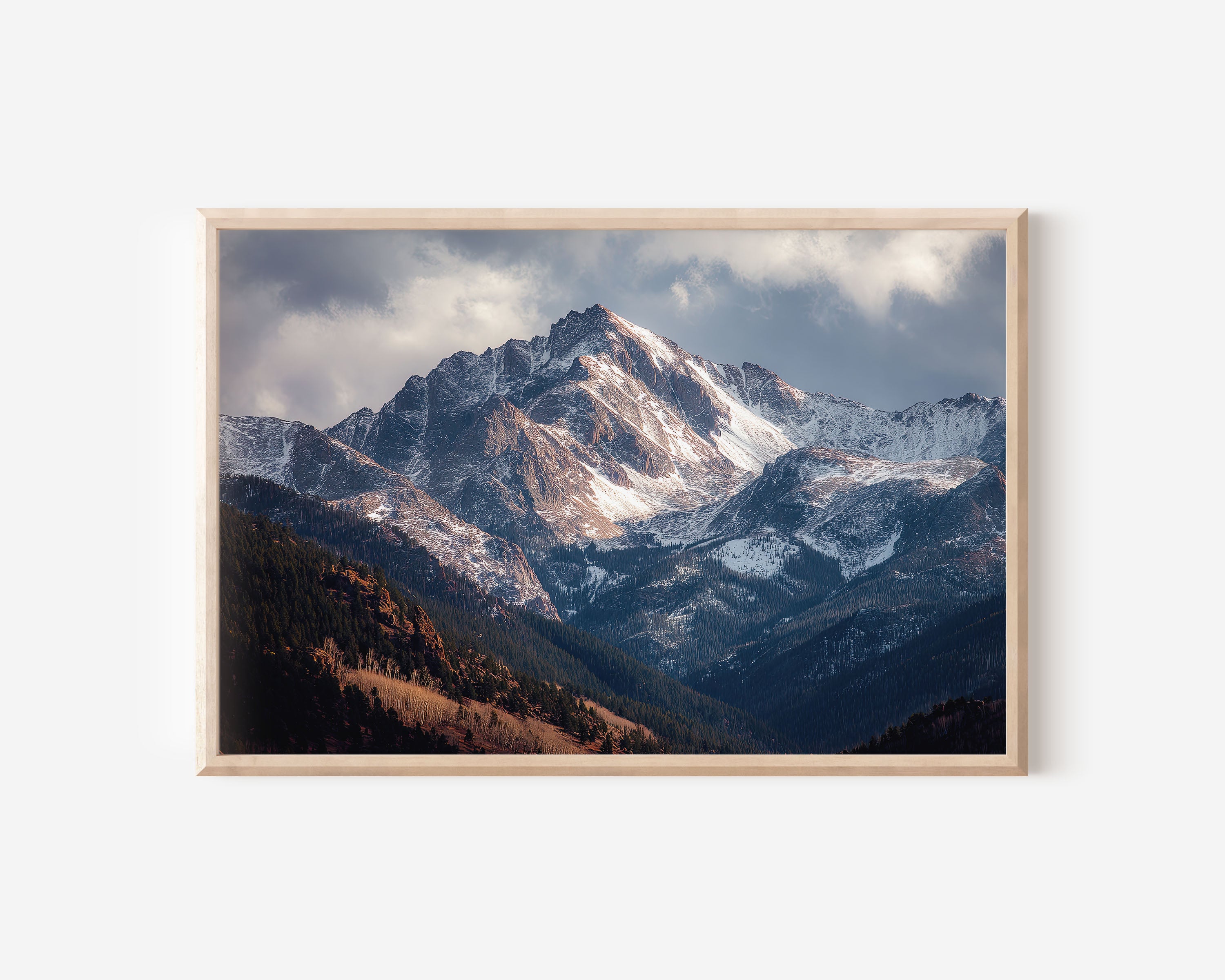 Colorado Rockies Snow Mountain Wall Art Print – Dramatic Alpine Landscape Photography