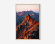 Colorado Rocky Mountains Alpenglow Print | Rocky Mountain Sunset Wall Art | Colorado Peaks Landscape Photography Poster