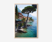 Como Coastline Dream Lake Como Italy Wall Art Print | Italian Lakeside Village Photography Poster | European Travel Decor