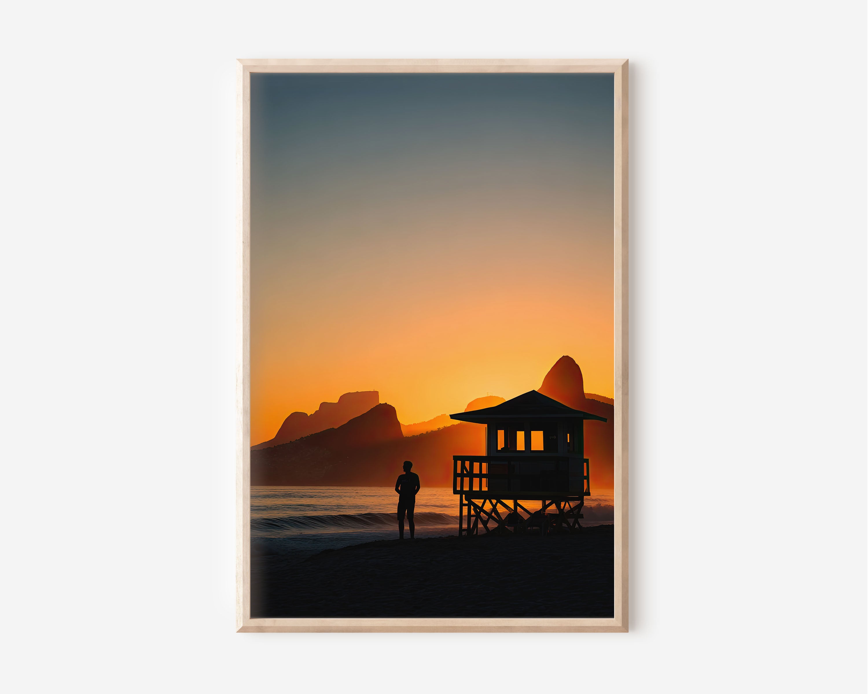 Copacabana Beach Sunset Wall Art Print | Rio de Janeiro Coastal Photography