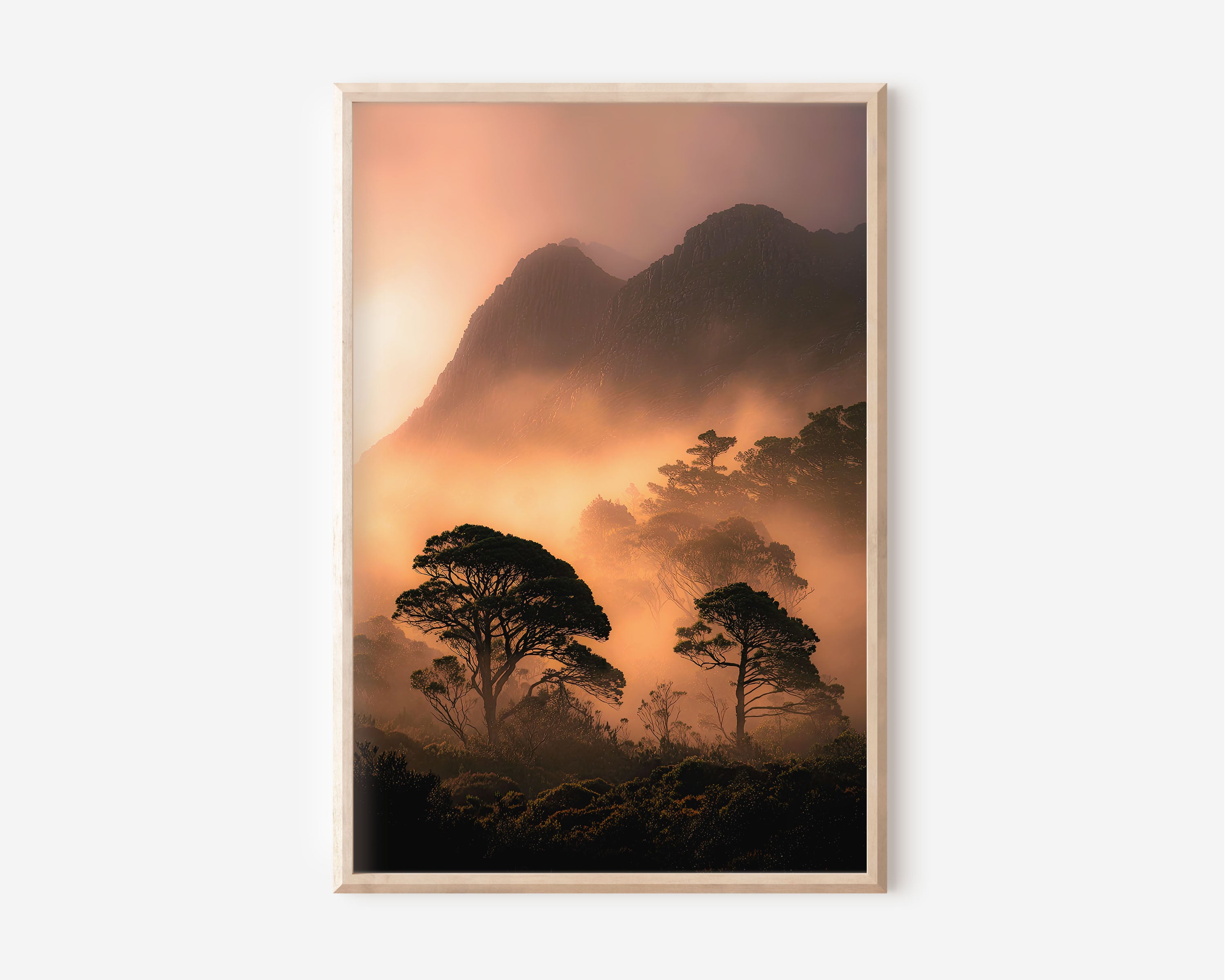 Cradle Mountain Tasmania Wall Art – Misty Mountain Landscape Print