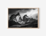 Cuernos del Paine Wall Art – Black and White Patagonia Mountain Photography Print