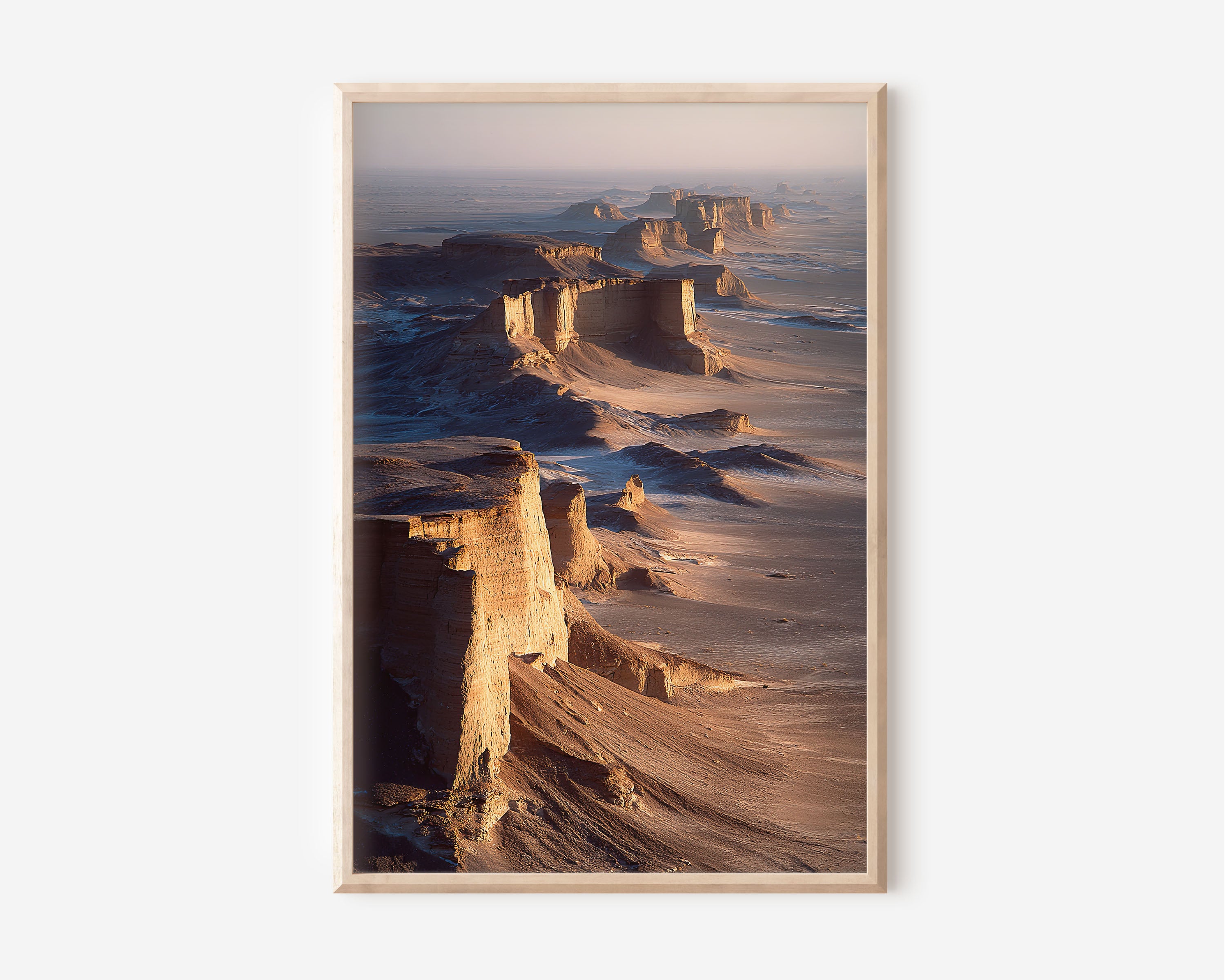 Dasht-e Lut Desert Kaluts Wall Art Print | Iran Persian Desert Rock Formation Aerial Photography | Middle East Travel Poster | Earthy Desert Home Decor