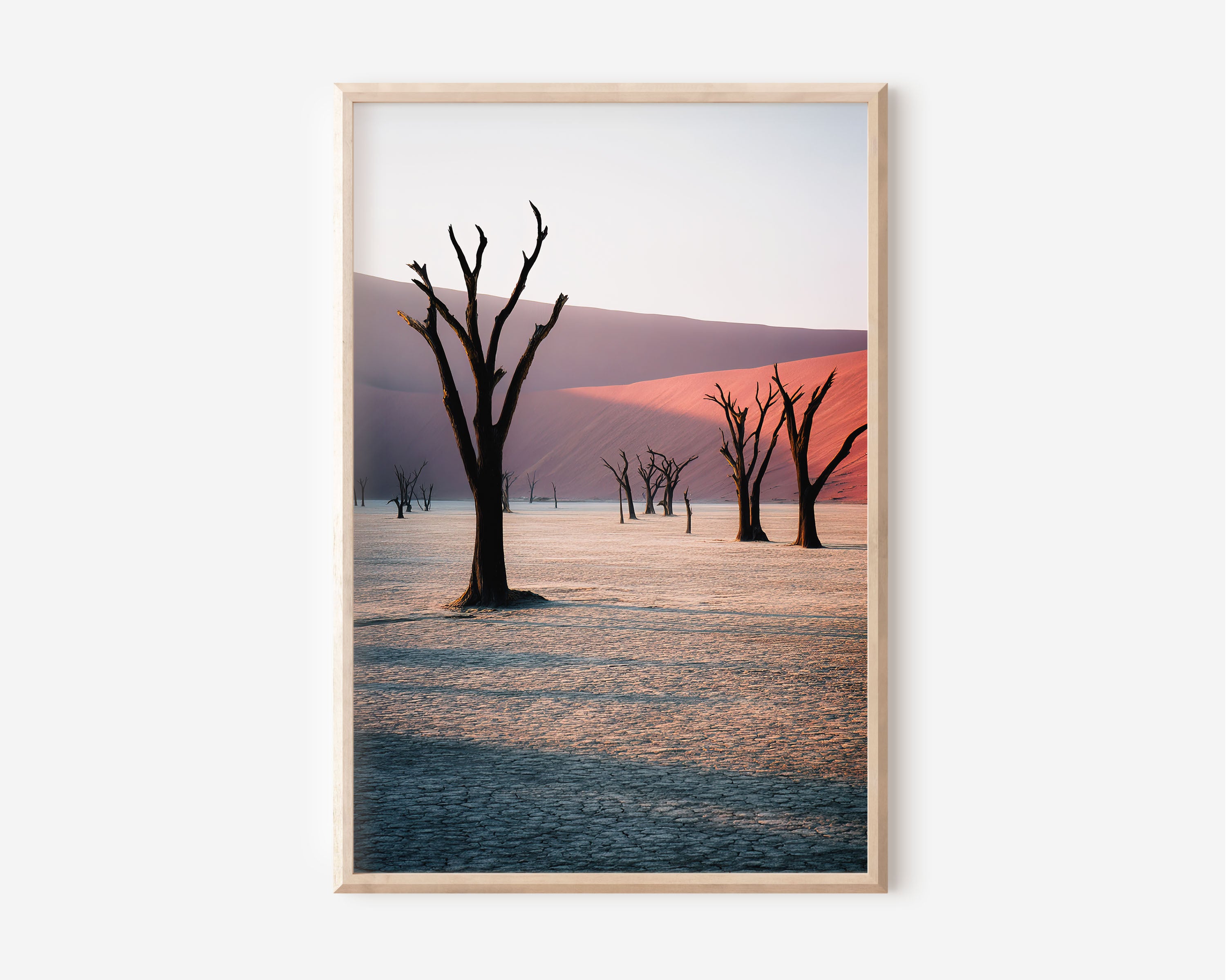 Deadvlei Namibia Wall Art Print | Dead Camel Thorn Trees Desert Photography | Sossusvlei Sand Dunes Landscape Poster | African Nature Print | Terracotta Home Decor