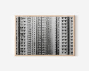Dense Urban Apartment Wall Art – Black and White Modern Architecture Print