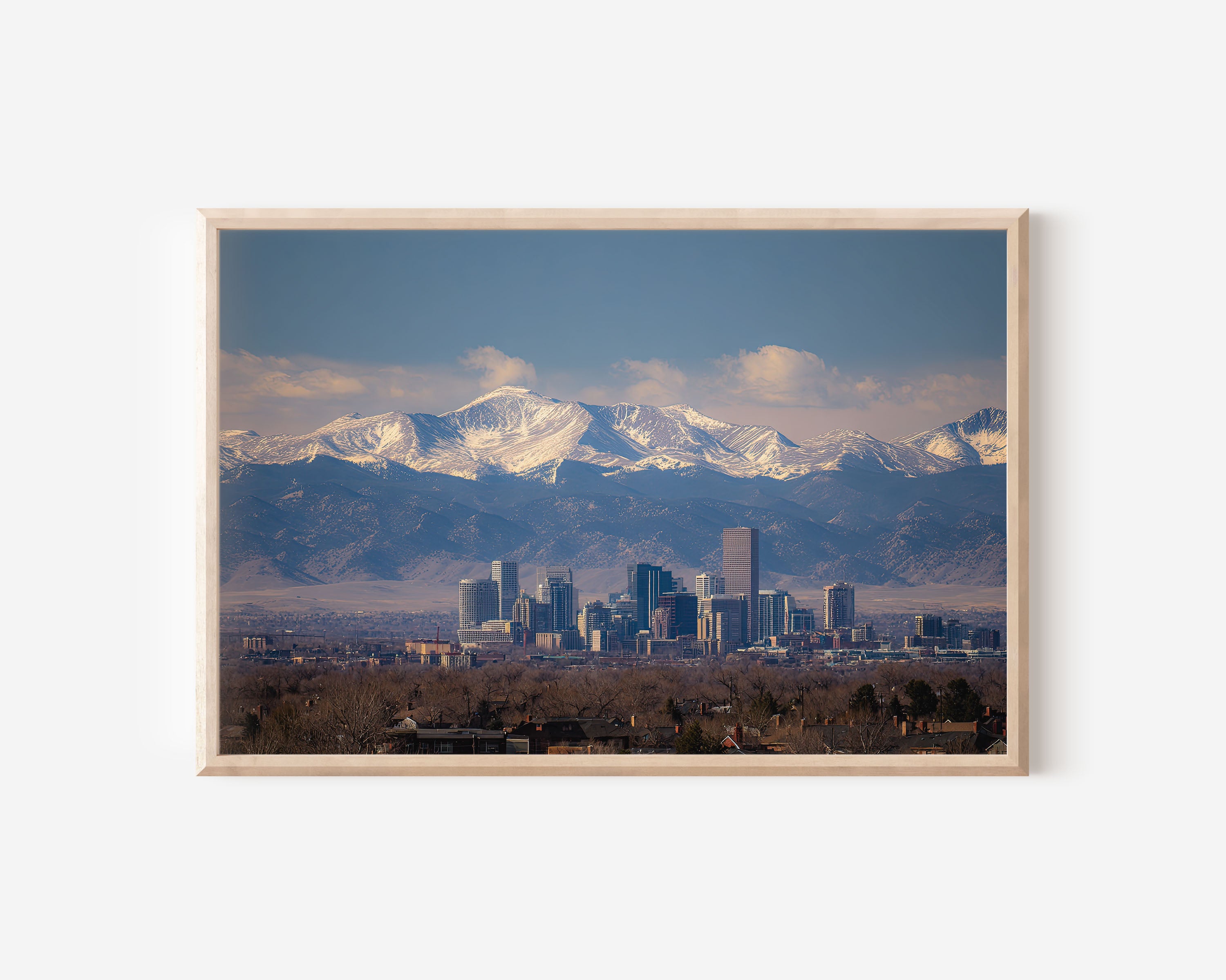 Denver Colorado Skyline Wall Art – Rocky Mountains Cityscape Print, Denver Mountain Skyline Photography Decor