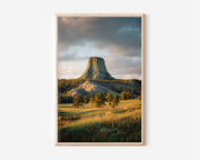 Devils Tower Landscape Wall Art | Wyoming Monument Nature Print