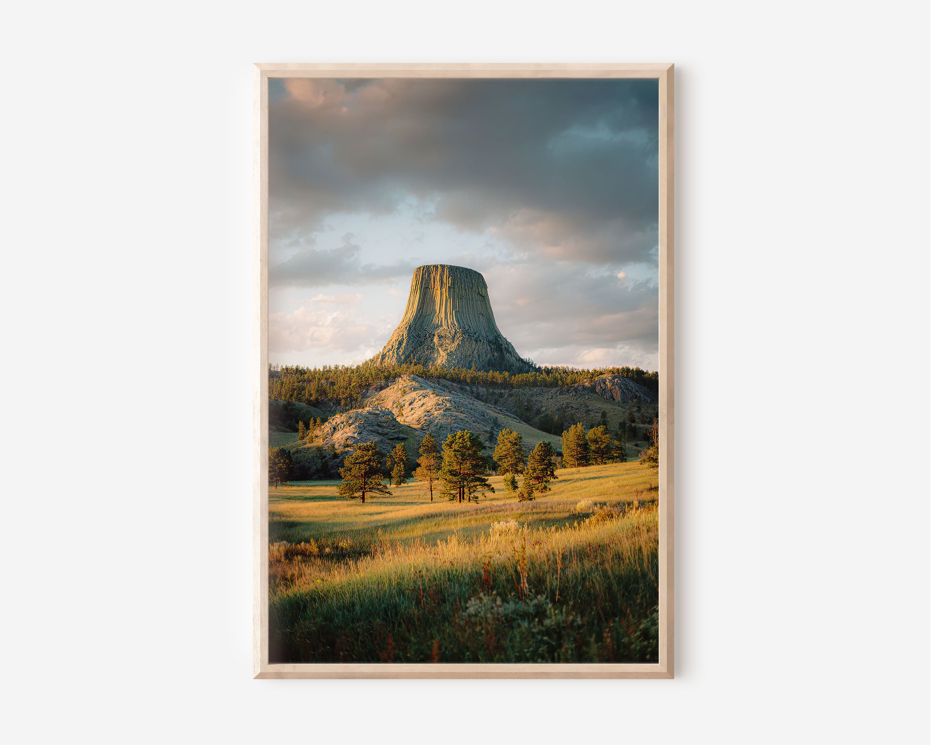 Devils Tower Landscape Wall Art | Wyoming Monument Nature Print