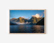 Doubtful Sound Wall Art – Fiordland New Zealand Fjord Landscape Print, Misty Mountain Nature Photography Decor