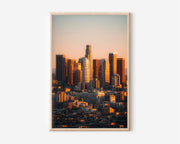 Downtown Los Angeles Golden Hour | LA Skyline Wall Art Print