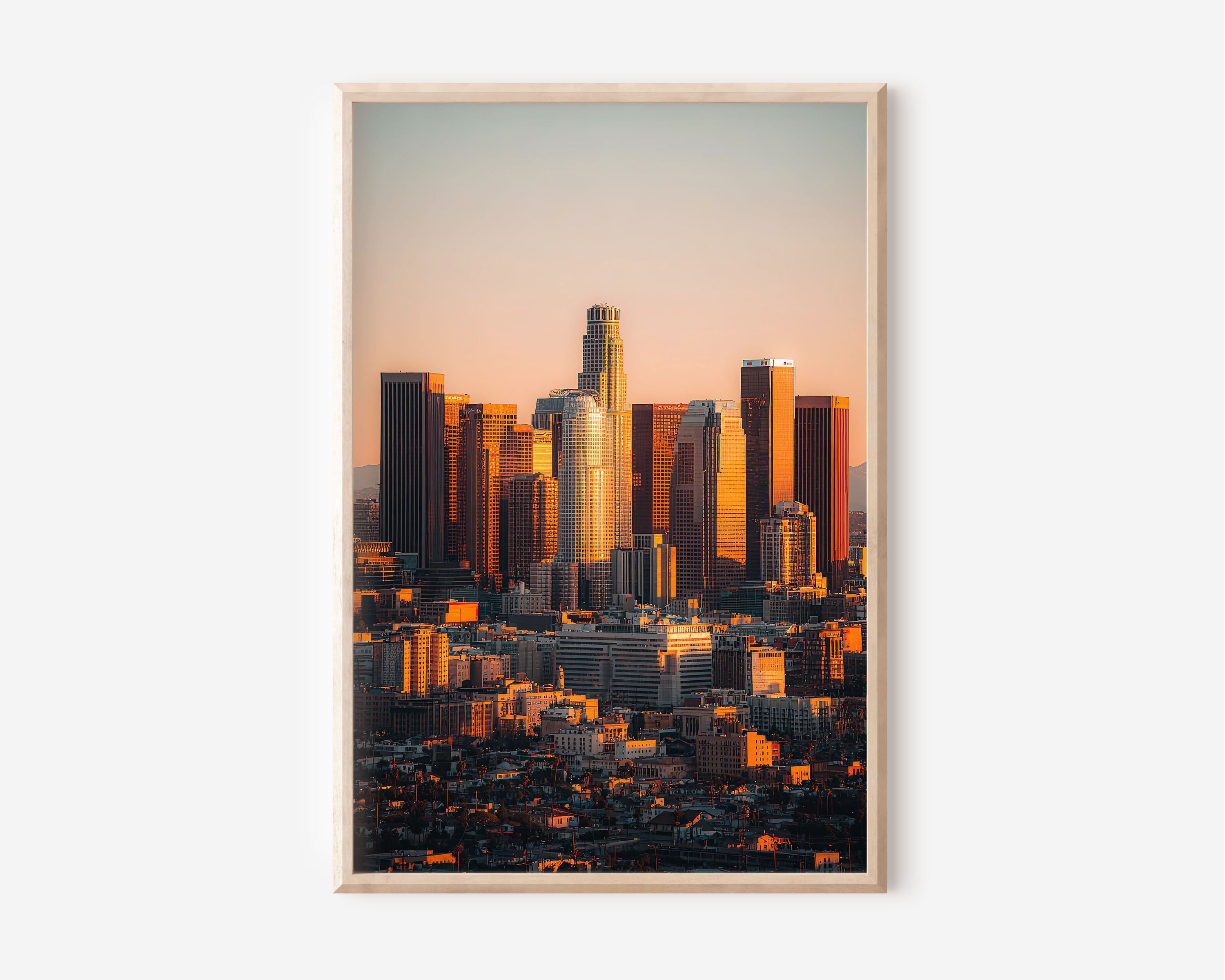Downtown Los Angeles Golden Hour | LA Skyline Wall Art Print
