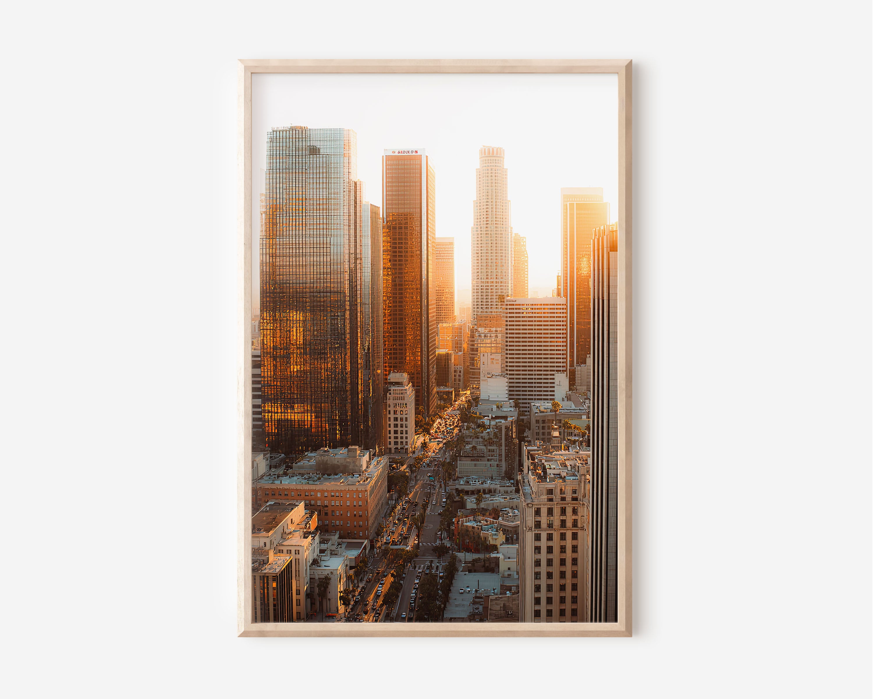 Los Angeles Downtown Canyons | Sunset Street Grid Wall Art Print