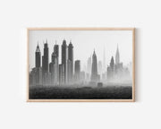 Dubai Cityscape Black & White Wall Art Print