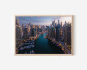Dubai Marina Skyline Print | UAE Modern Cityscape Photography Wall Art