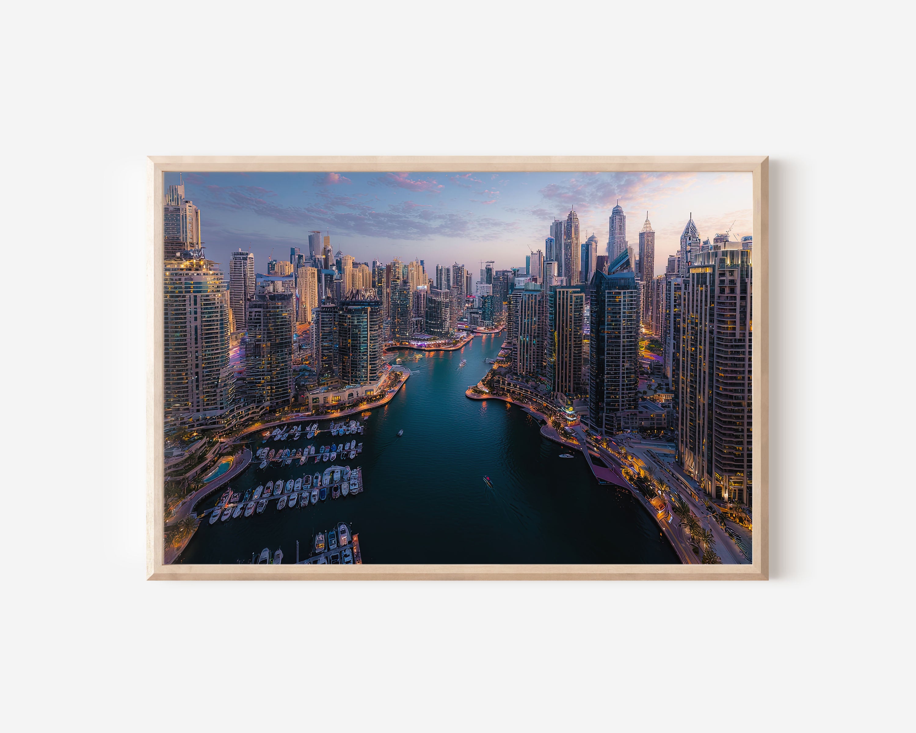 Dubai Marina Skyline Print | UAE Modern Cityscape Photography Wall Art