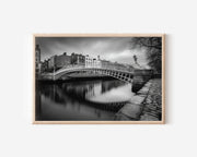 Dublin Ha’penny Bridge Black & White Wall Art Print