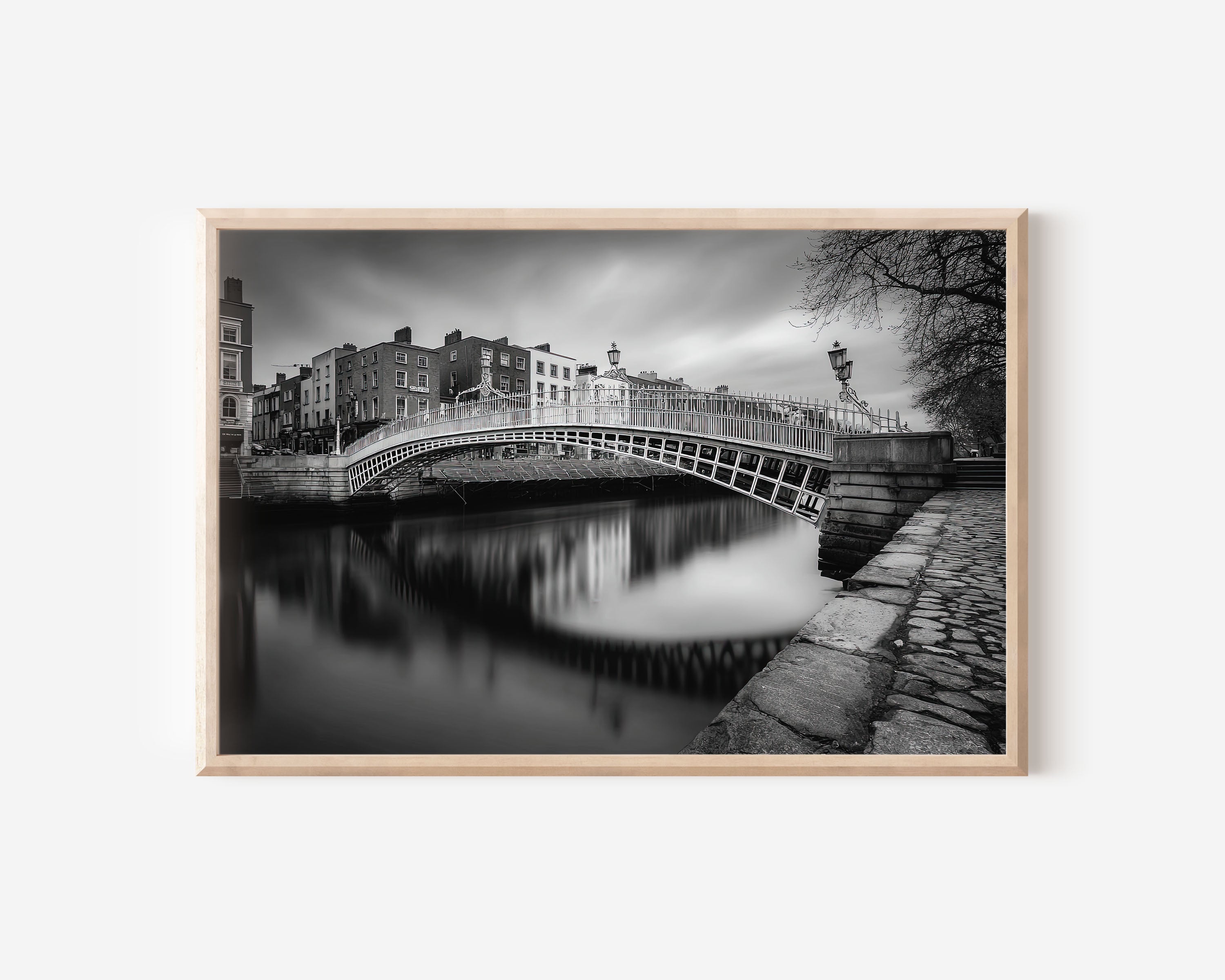 Dublin Ha’penny Bridge Black & White Wall Art Print