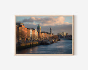 Dublin River Liffey Wall Art – Dublin Ireland Cityscape Print, Ha'penny Bridge Waterfront Decor
