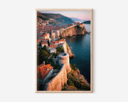 Dubrovnik Old City Walls Wall Art Print | Croatia Adriatic Sunset Photography | Game of Thrones King's Landing Poster | Mediterranean Travel Print | European Home Decor