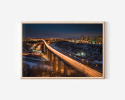 Edmonton High Level Bridge Night Wall Art Print, Canada