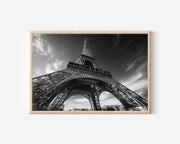 Eiffel Tower Black and White Wall Art Print – Paris France Architecture