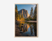 El Capitan Merced River Reflection Print | Yosemite Autumn Wall Art | Yosemite Valley River Mirror Reflection Landscape Photography Poster