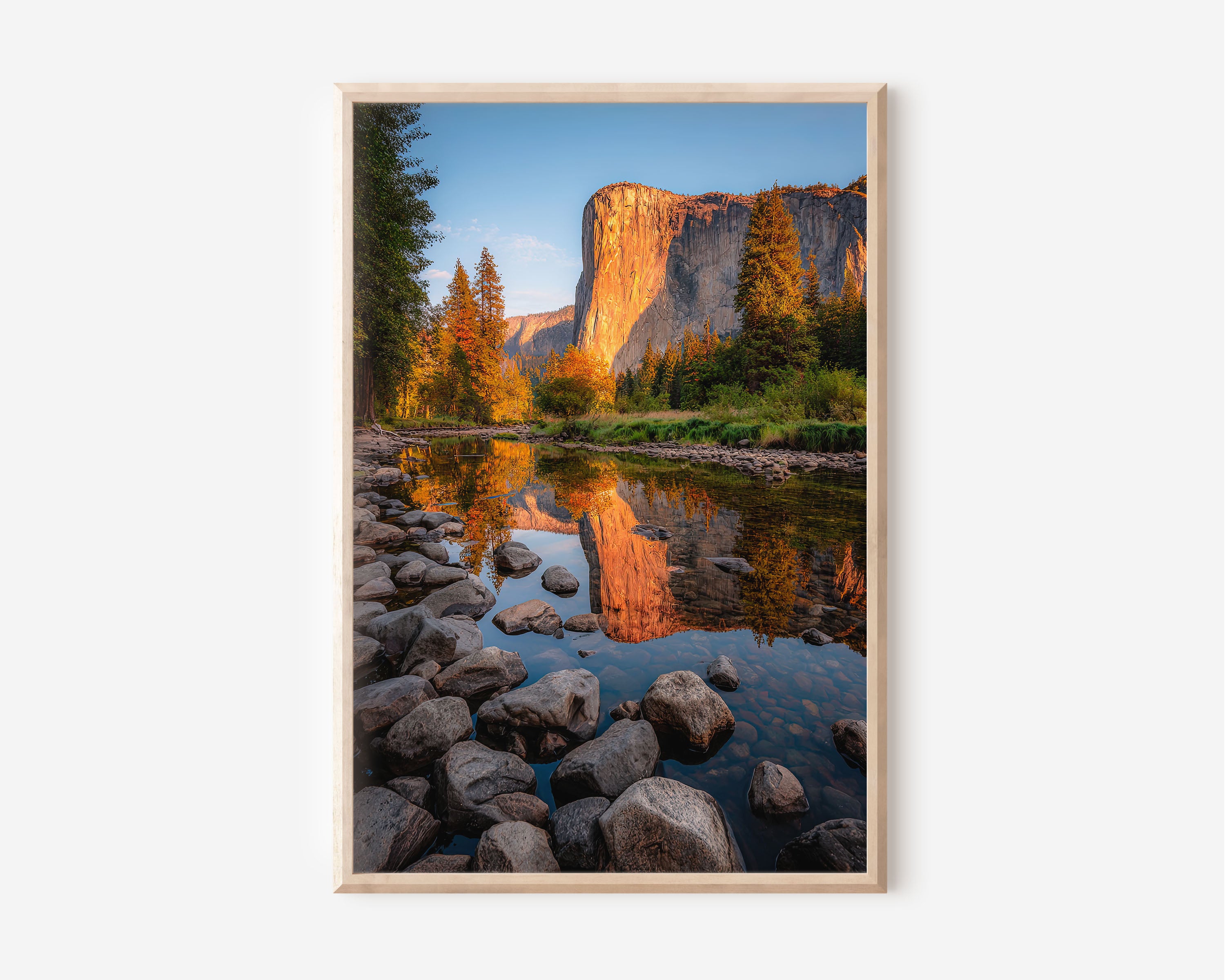 Yosemite El Capitan Wall Art Print | Merced River Reflection Photography | California National Park Poster | Autumn Landscape Nature Print | Hiking Home Decor