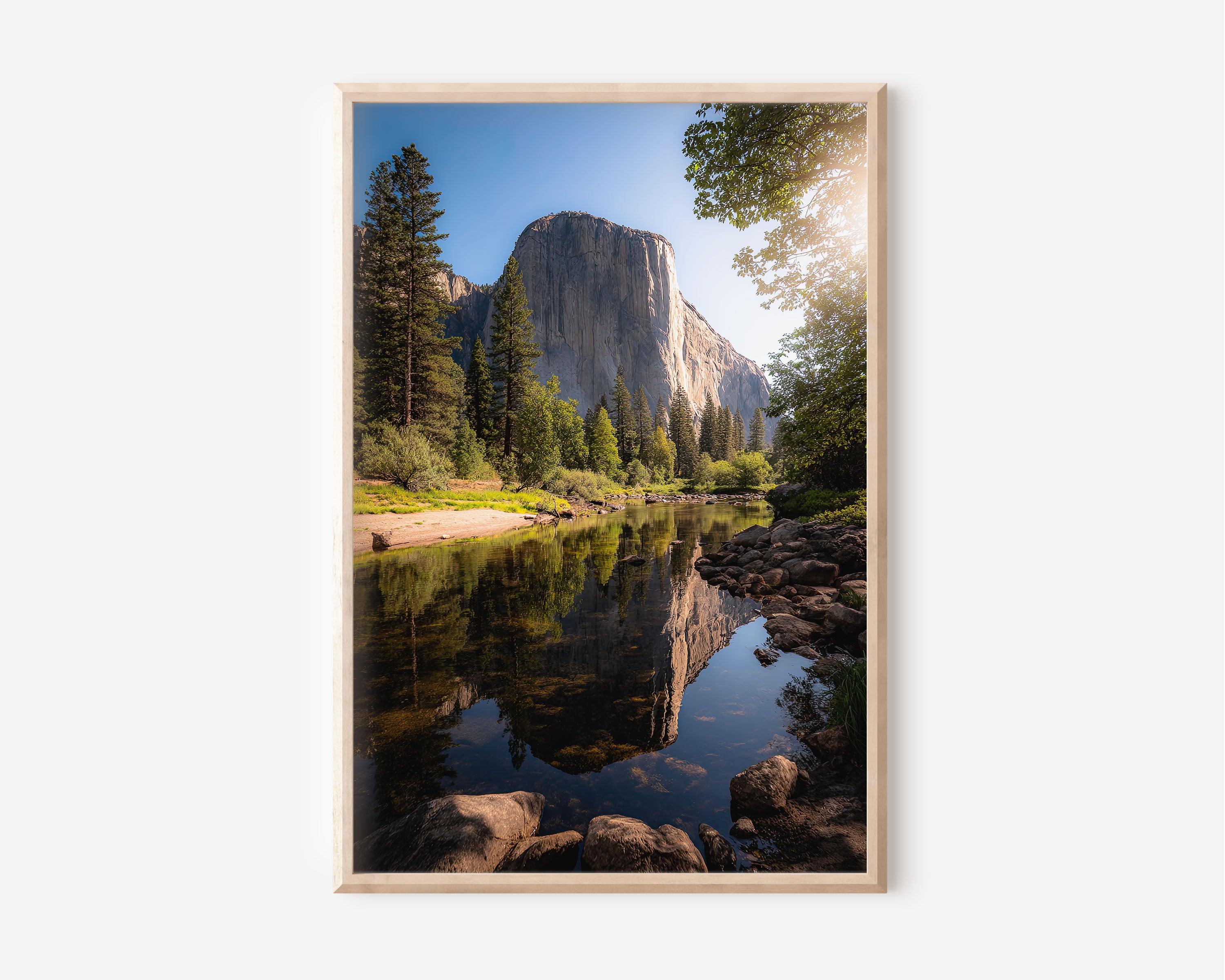 El Capitan Merced River Summer Reflection Print | Yosemite National Park Wall Art | Yosemite Valley Green Summer Landscape Photography Poster