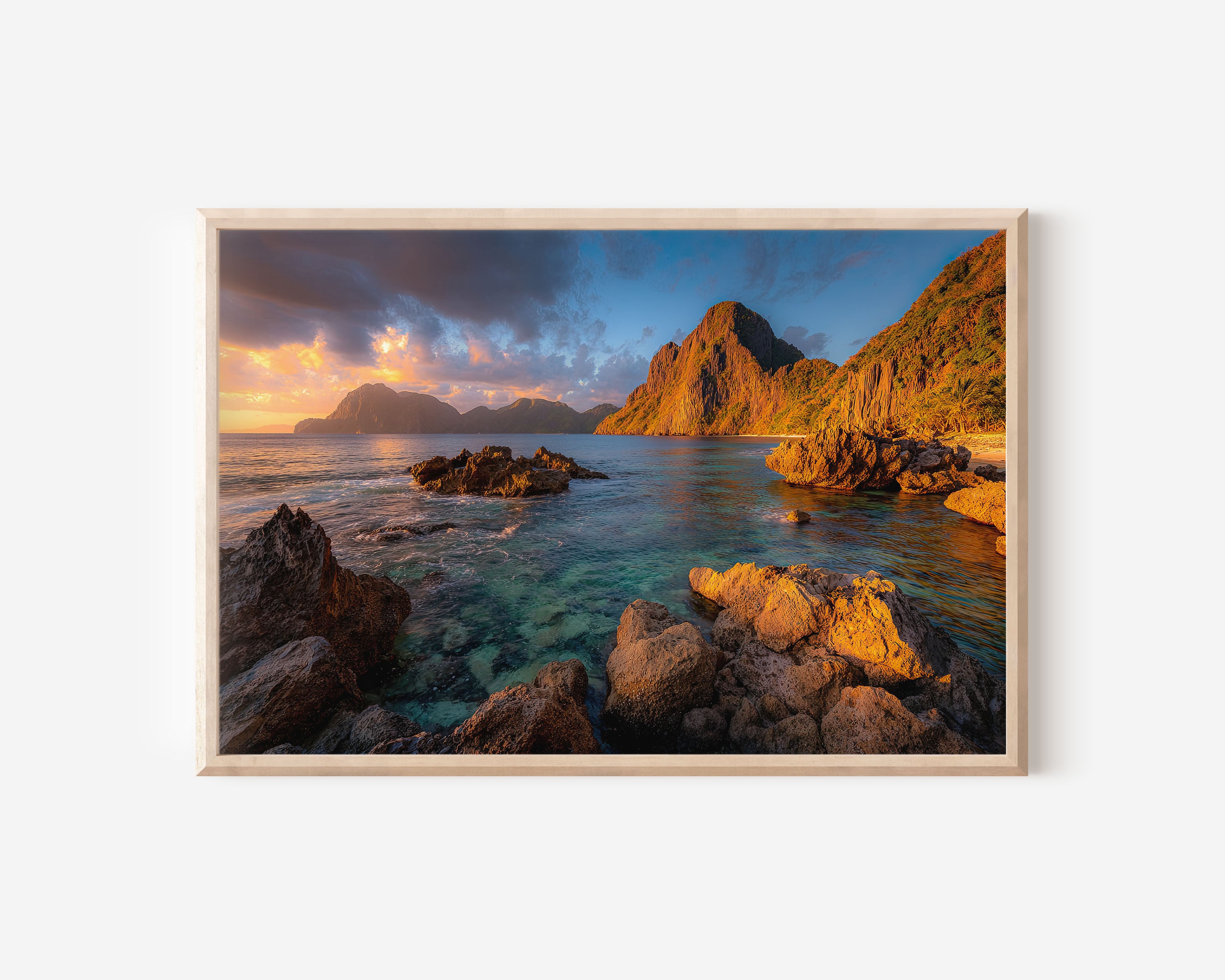 El Nido Palawan Island Sunset Wall Art Print – Tropical Beach Canvas