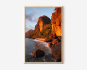 El Nido Palawan Limestone Cliffs Sunrise Wall Art | Golden Hour Philippines Beach Landscape Print | Tropical Travel Photography