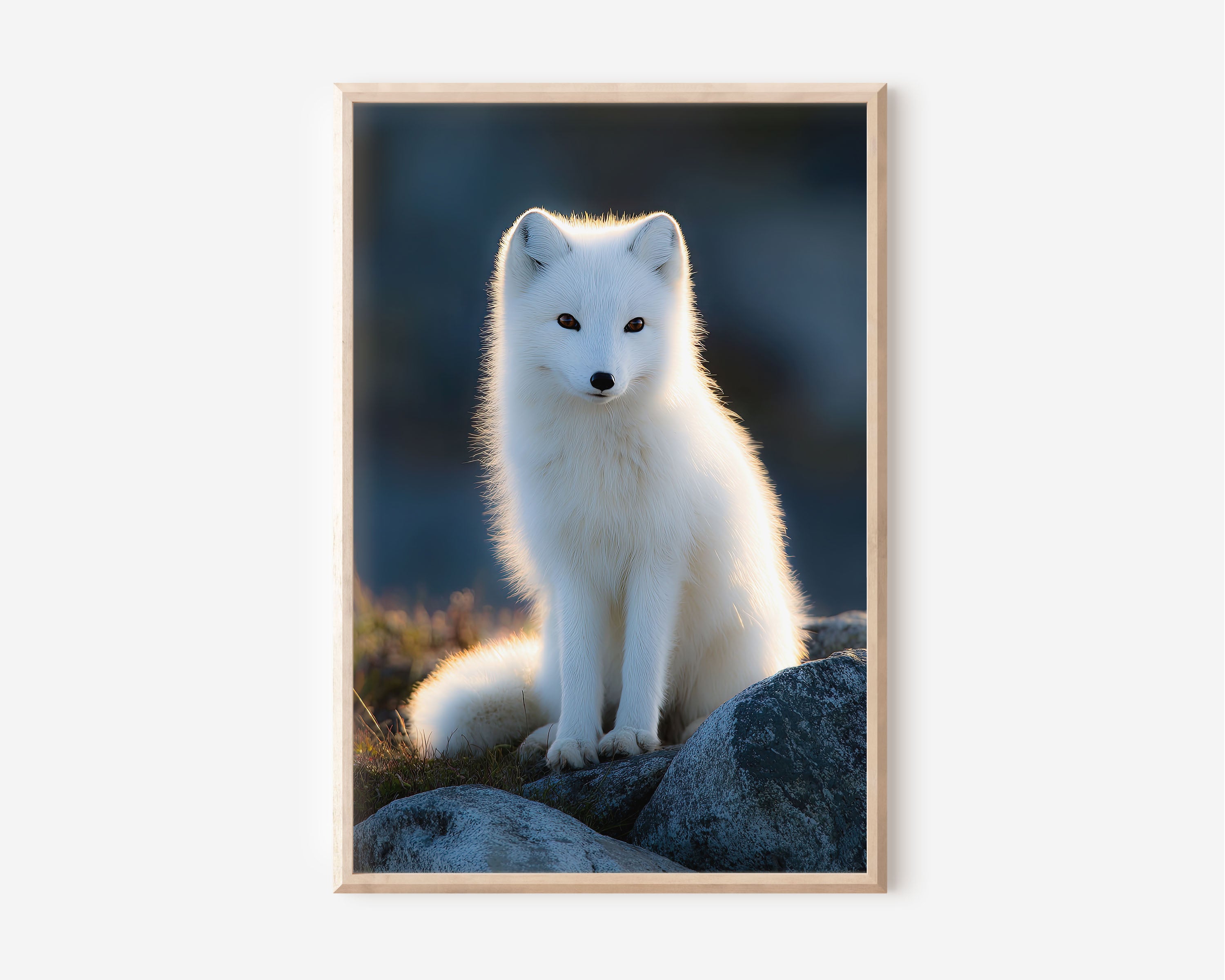 Arctic Fox Wall Art Print – Elegant Snow Wildlife Canvas & Framed Animal Photography Decor