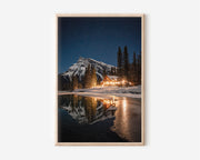Emerald Lake Lodge Winter Night Print | Canadian Rockies Starry Sky Wall Art | Yoho National Park Photography