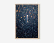 Empire State Building Aerial Wall Art Print | New York City Manhattan Photography | NYC Skyline Golden Hour Cityscape Poster