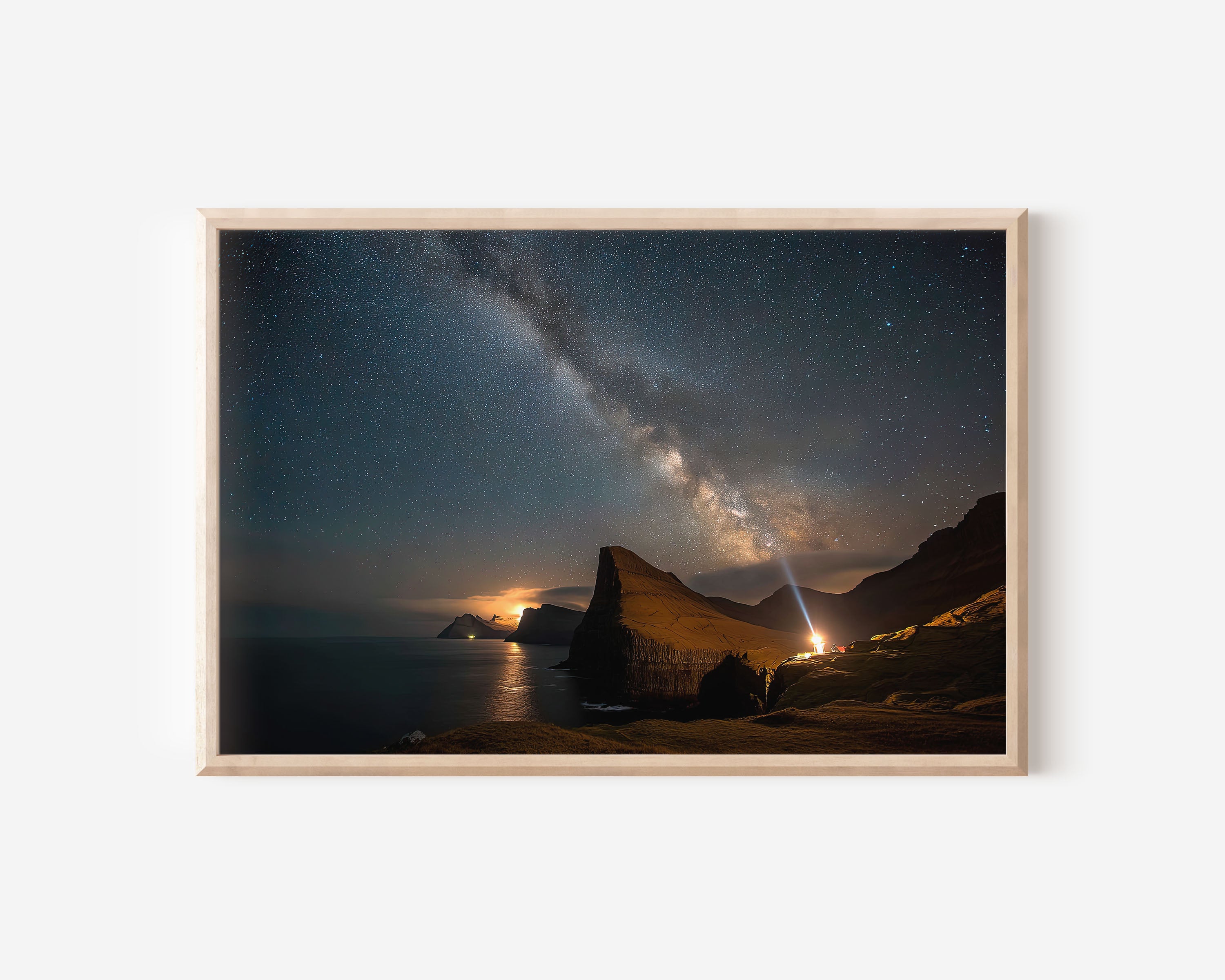 Milky Way Over Faroe Islands Cliffs – Nordic Night Wall Art