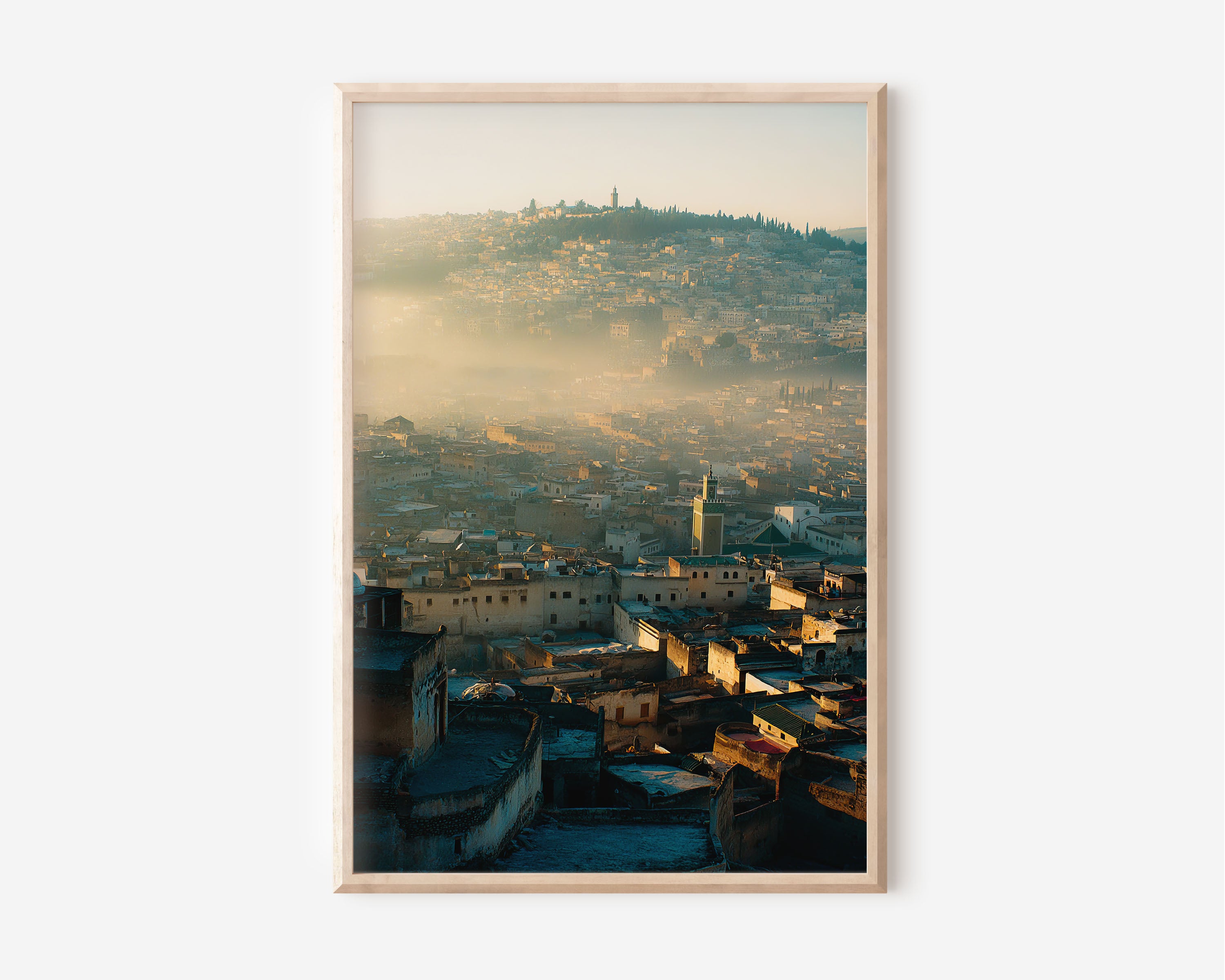 Fez Medina Wall Art Print | Morocco Ancient City Photography | Islamic Old Town Cityscape Poster | North Africa Travel Print | Moody Atmospheric Home Decor