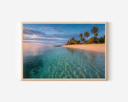 Fiji Coral Coast Wall Art – Tropical Beach Paradise Print, Turquoise Ocean Landscape Decor