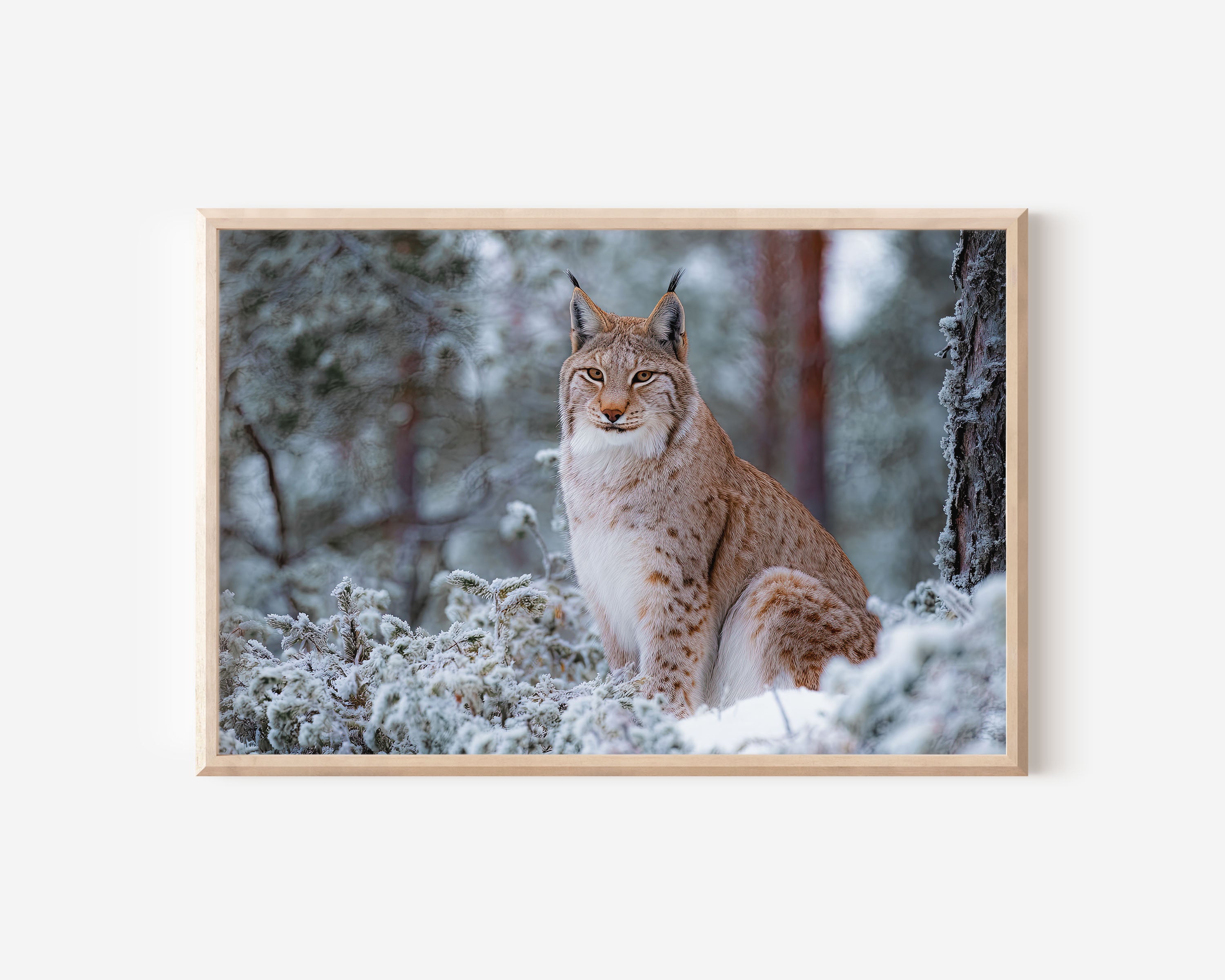 Finnish Lynx Wall Art – Snow Forest Wildlife Print
