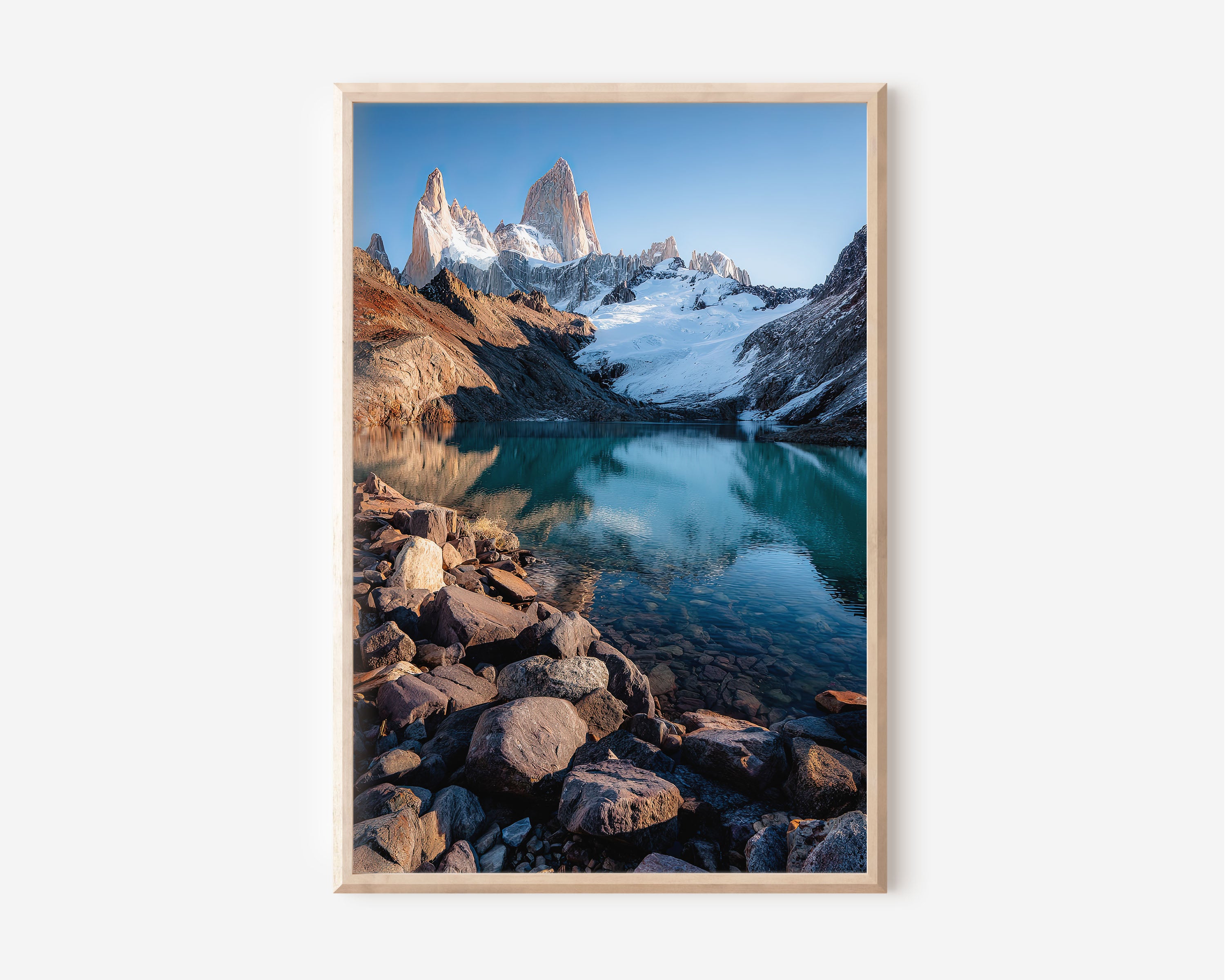 Laguna de los Tres Fitz Roy Wall Art Print | Patagonia Argentina Lake Photography | El Chaltén Glacier Reflection Poster