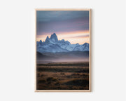 Fitz Roy Print | Patagonia Mountain Wall Art | Foggy Steppe at Dawn | Argentina Landscape Photography Poster